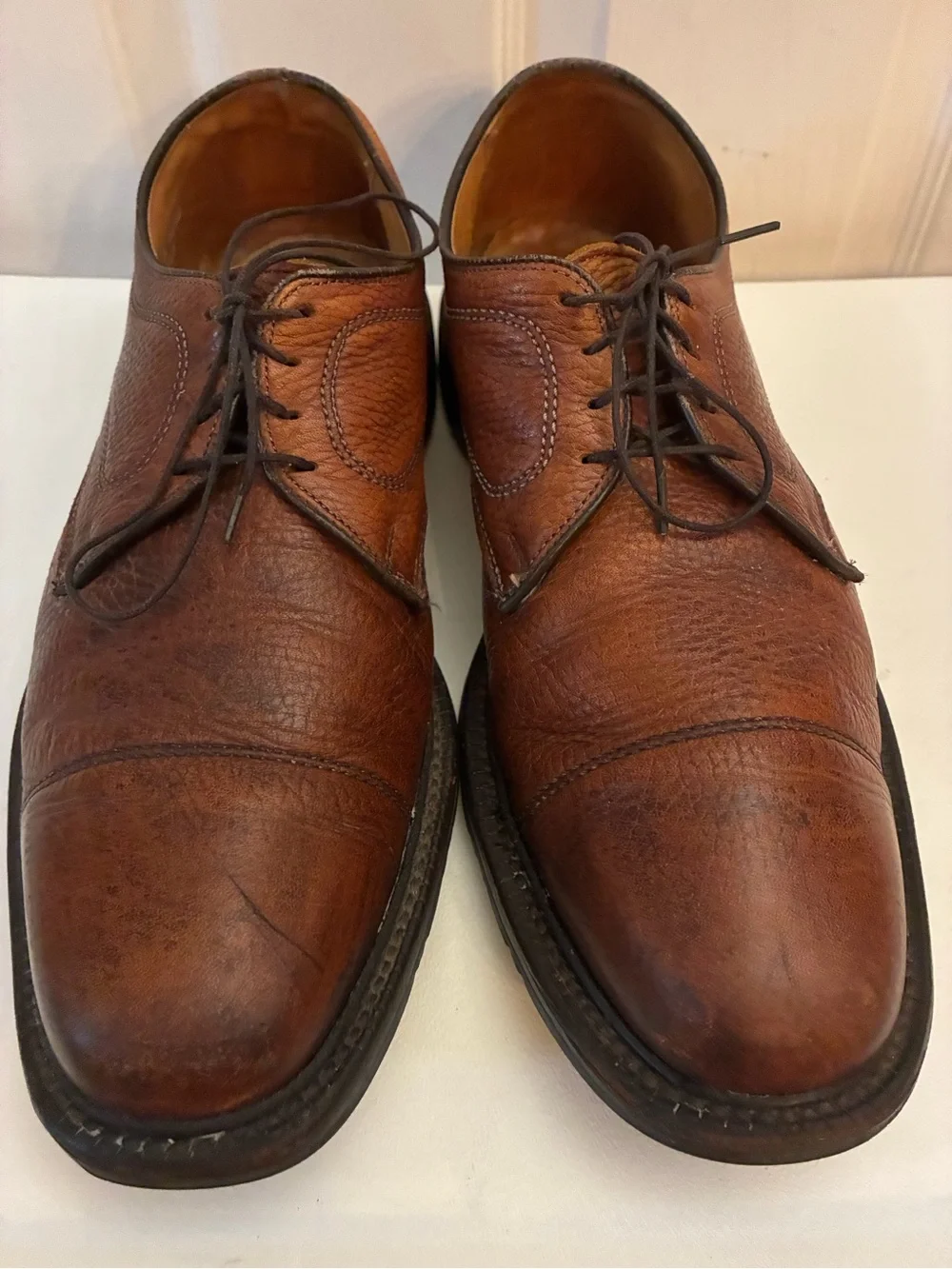 Allen Edmonds Becker Brown Leather Captoe Dress Shoes Size 11.5 Made In USA